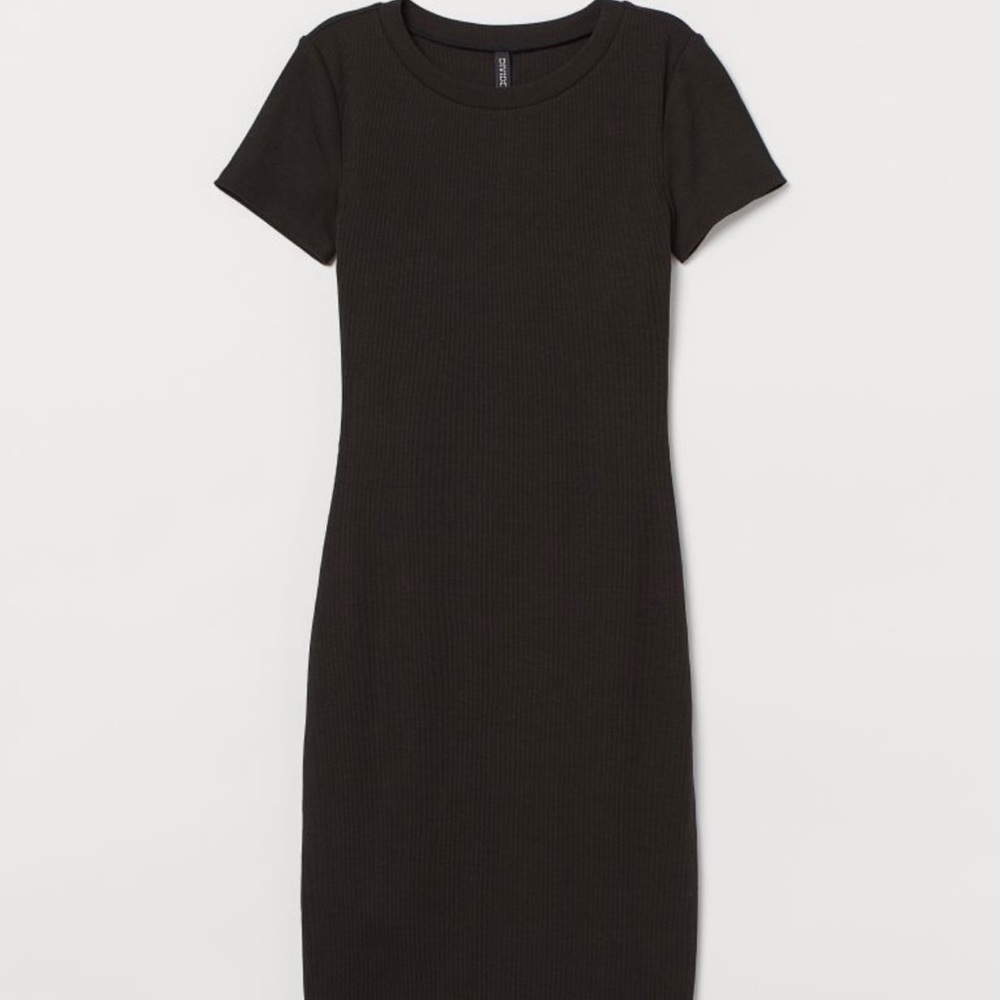 H&M Ribbed Jersey Dress - Black